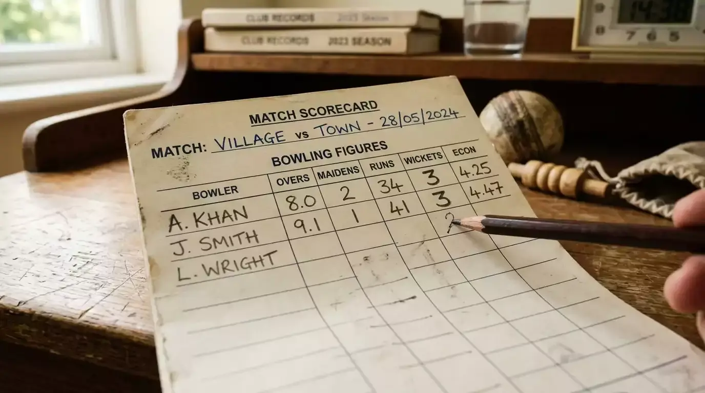 Scorecard sheet comparing wicket counts of two bowlers in a T20 match