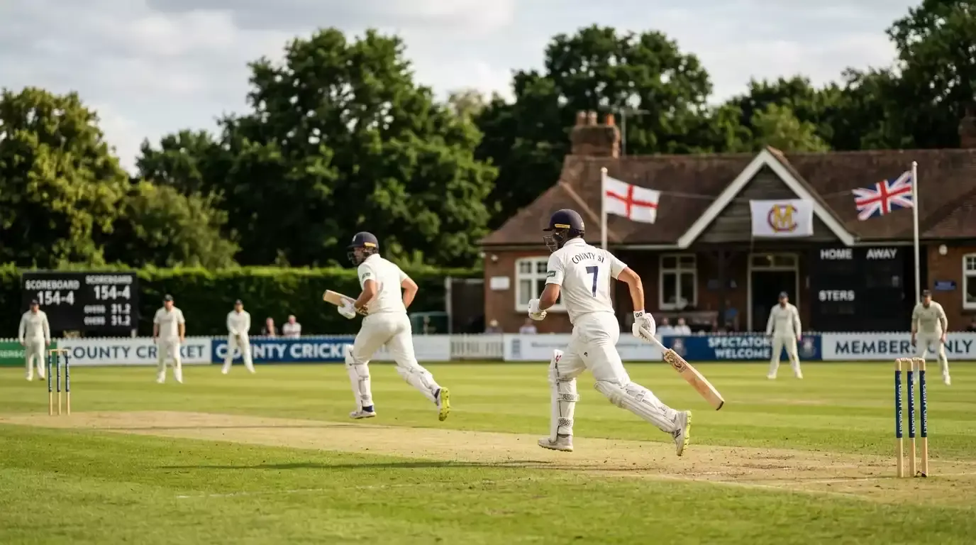 Two cricket batters running between the wickets in a domestic T20